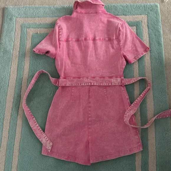 Barbie pink stretch denim short jumper - Picture 4 of 7